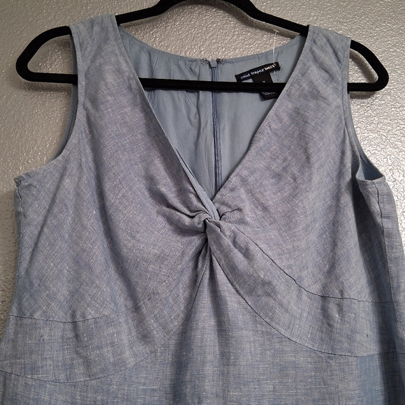 NWOT Saint Tropez West 100% Linen Chambray Twisted Front Dress    Size 10 - Picture 9 of 13